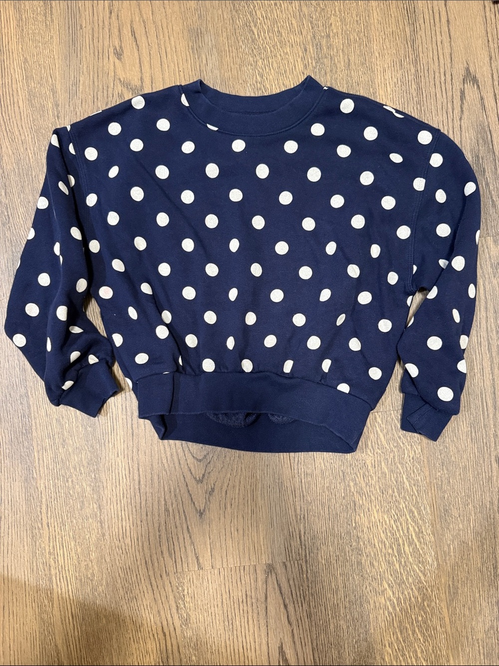 Gap Kids  Navy Polka Dot Pullover Sweatshirt - size M
